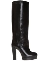 Gucci - Leather Platform Knee High Boots - Lyst