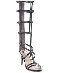 black buckle gladiator sandals