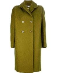 Carven - Double Breasted Green Oversized Pea Coat - Lyst