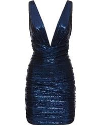 Alexandre Vauthier - Sequinned V-neck Mini Dress - Lyst