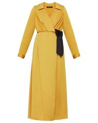 BCBGMAXAZRIA - Satin Polka Dot Sash Dress - Lyst