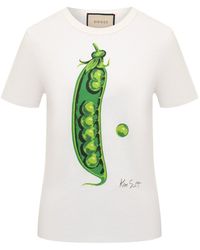 Gucci - X Ken Scott Pea Print T-shirt - Lyst