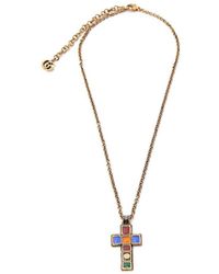 Gucci Cross Pendant Necklace in Black 