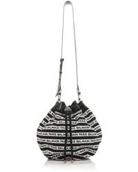 Balmain - Large Logo Canvas Bucket Bag - Lyst