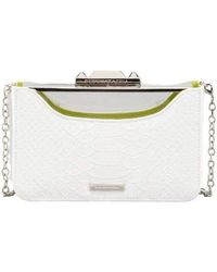 BCBGMAXAZRIA Crawford Lucite White Clutch With Shell
