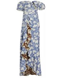 Rosie Assoulin - Floral Off Shoulder High Low Dress - Lyst