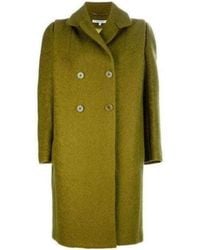Carven - Double Breasted Green Oversized Pea Coat - Lyst