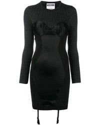 Moschino - Couture Bustier Knitted And Satin Dress - Lyst
