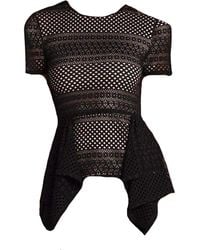 BCBGMAXAZRIA - Vicktoria Mixed-knit Peplum Top - Lyst
