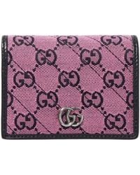 Gucci - Pink Gg Marmont Multicolor Wallet - Lyst