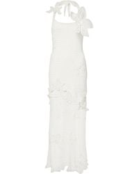 Oscar de la Renta - Halter Orchid Crochet Knit Dress - Lyst