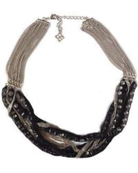 BCBGMAXAZRIA - Braided Silver Multiple Chain Necklace - Lyst