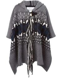 Chloé - Intarsia Hooded Cape Poncho - Lyst