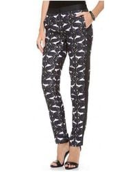 BCBGMAXAZRIA - Beysa Jacquard Navy Combo Trousers Pants - Lyst