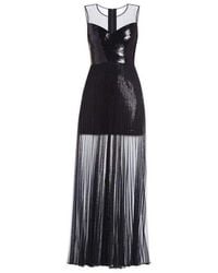 BCBGMAXAZRIA - Cynthia Sequinned Detail Pleated Gown - Lyst