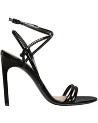 Gucci - Black Strappy Patent Leather Sandals With Knot Detail - Lyst