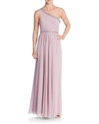 BCBGMAXAZRIA - Daniele One Shoulder Embellished Gown - Lyst