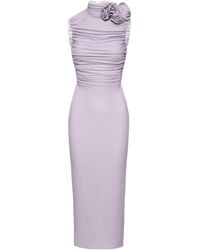 Magda Butrym - Mock Neck Ruched Midi Dress - Lyst