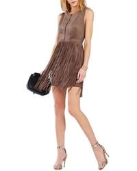 BCBGMAXAZRIA - Hamin Fringe Faux Suede Vest Dress - Lyst
