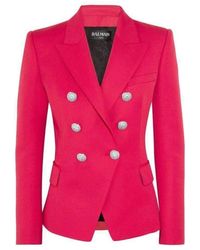 Balmain - Double Breasted Wool Jacket - Lyst