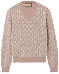 Gucci - Crystal Embellished Wool Sweater - Lyst