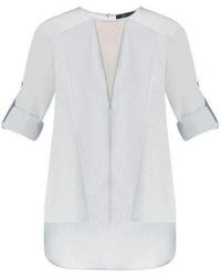BCBGMAXAZRIA - Marrisa Draped-front Blouse - Lyst