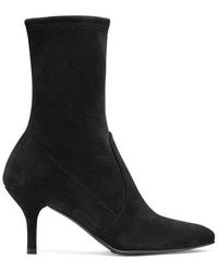 Stuart Weitzman - Cling Black Suede Sock Booties - Lyst