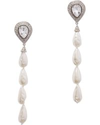 Alessandra Rich - Crystal-embellished Pearl Clip-on Earrings - Lyst