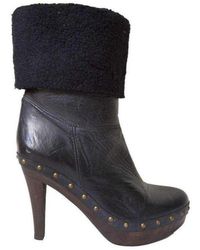 Paloma Barceló - Black Leather Boots - Lyst