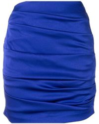 Alex Perry - Satin Crepe Ruched Mini Skirt - Lyst