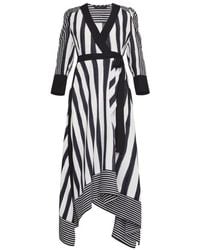 BCBGMAXAZRIA - Costa Stripe Faux Wrap Dress - Lyst