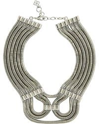 BCBGMAXAZRIA - Silver Statement Futura Snake Chain Necklace - Lyst