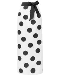 Saint Laurent - High Waist Polka Dot Silk Twill Skirt Fr 40 (us 10) - Lyst