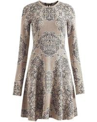 BCBGMAXAZRIA - Julisa Geometric Jacquard Silk Dress - Lyst