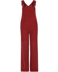 Chloé Fine Sheer Crepe Jumpsuit - Red