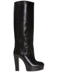 Gucci - Leather Platform Knee High Boots - Lyst