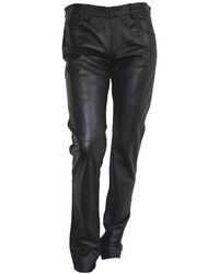 CoSTUME NATIONAL - Straight Leg Just Leather Biker Pants - Lyst