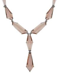 Metallic BCBGMAXAZRIA Synthetic Corded Gemstone Necklace in Gold Womens Mens Jewellery Mens Necklaces 
