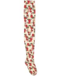 Gucci - White Strawberry Logo Horse-bit Tights - Lyst