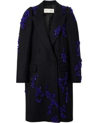 Dries Van Noten - Rinky Embroidered Wool-blend Cocoon Coat - Lyst