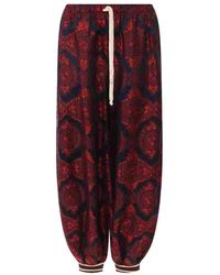 Gucci - Silk Spice Blue Twill Trouser Jogger Pants - Lyst