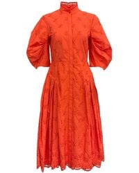Erdem - Zelda Broderie Anglaise Poplin Midi Dress - Lyst