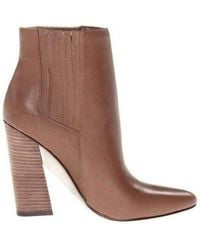 BCBGMAXAZRIA - Metild Beige Leather High Heel Bootie - Lyst