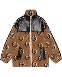 Gucci - GG Wool Fleece Jacquard Zip Jacket - Lyst