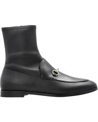 Gucci - Jordaan Black Leather Ankle Boots - Lyst