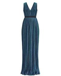 BCBGMAXAZRIA - Metallic Pleated Gown - Lyst