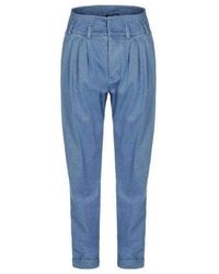 Balmain - Blue Denim High Waist Pants - Lyst