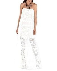 BCBGMAXAZRIA - Strapless Bottom Ruffle Cotton Gown - Lyst