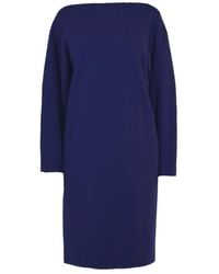 Alaïa - Wool Midi Dolman Long Sleeve Dress - Lyst