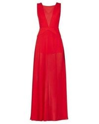 BCBGMAXAZRIA - Halee Deep V-neck Chiffon Skirt Romper - Lyst